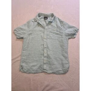 Jachs New York Linen Blend Men's Green White  Short Sleeve Classic Fit M